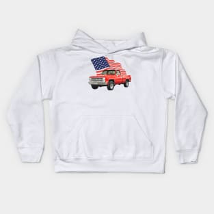 Red American Truck Kids Hoodie